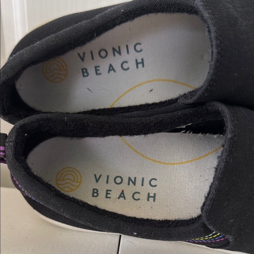 *WOMEN’S VIONIC BEACH MARSHALL BLACK SLIP ON FLATS (as 8) - Picture 5 of 7